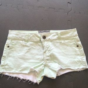 Mint/white striped shorts